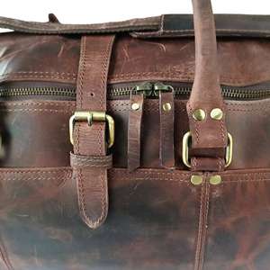 Bolsa de Viaje de Gran Capacidad, Bolsa de Fin de Semana Clásica, Bolsa de Mano para Pasar la Noche, Bolsa de Viaje de Cuero Genuino para Viajes - Product Image 3