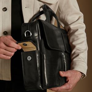 Maletín de Cuero Negro de Calidad de Exportación, Hecho a Mano, Estructurado, Profesional, para Trabajo, Proveedor Directo de Fábrica OEM - Product Image 5