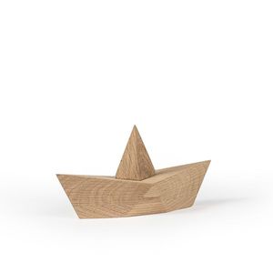 New Arrival Wooden Boat Sculpture Light Finish Handmade Minimal Design Table Decor Modern Home Styling Gift Item - Product Image 1