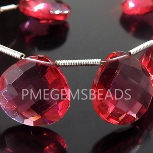 Cuentas de Cuarzo Rosa Rodolita en Forma de Corazón Facetado de Cristal Hidrográfico de 14x14mm, Par de Cuentas Sueltas para Fabricación de Joyería DIY - Product Image 3