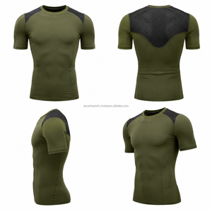 Custom OEM <b>Men</b> Muscle Fit Base Layer <b>Shirt</b> Tight Fit <b>Compression</b> Style Quick Dry Breathable Sportswear - Product Image 6