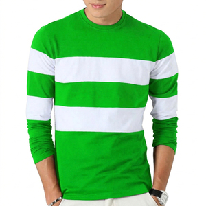 Men Long Sleeve Striped O Neck <b>T</b> <b>Shirt</b> Regular Fit Knitted Cotton Casual Blue <b>White</b> Patterned Breathable Design men blue <b>white</b> - Product Image 4