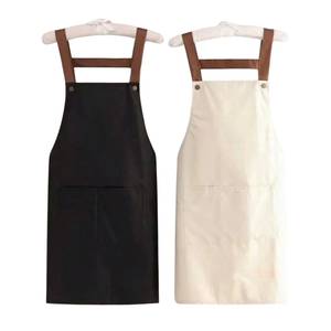 Modern Cafe Apron Custom Logo Wholesale Manufacturer Canvas Cotton Blend Durable Workwear Apron for <b>Coffee</b> Shop - Product Image 4