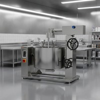 Chaudière à vapeur à induction rotative à double enveloppe Amicook 380V/440V, modèle robuste avec agitation réglable, grande capacité pour cuisson et friture