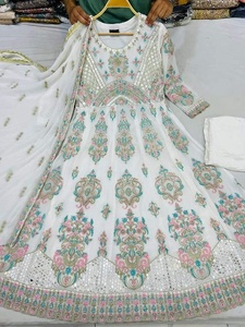 2022 vente chaude pakistanaise indienne en mousseline de soie Maxi robe lourde multi-fils travail soie Salwar Kameez fête porter fantaisie numéro de modèle - Product Image 5