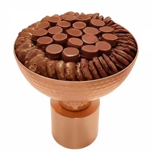 Hot sale prices Metal <b>Chocolate</b> & Sweet Bowl Hammered Design Gold Color Fruit & creamy <b>chocolate</b> bowl For Party Gifting Use - Product Image 3