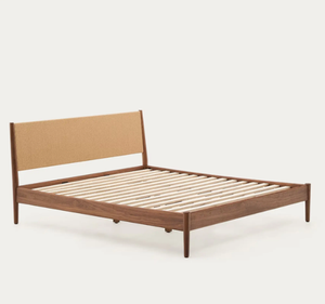 Base de Cama King Size de Madera de Teca Sólida, Estilo Moderno y Minimalista, Cabecera Delgada, Patas de Estilo Escandinavo, Muebles de Dormitorio, Garantía de 3 Años - Product Image 1