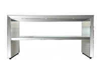 Table console en acier inoxydable argenté, étagère de présentation à plusieurs niveaux, support de bureau en métal poli, taille personnalisée, montage facile