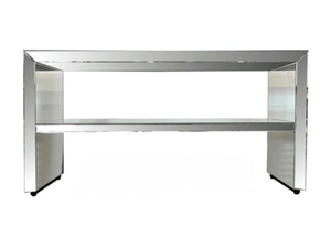 Silver Stainless Steel Console Table Tiered Display Shelf Polished Metal <b>Desktop</b> <b>Stand</b> Custom Size Easy Assembly - Product Image 2
