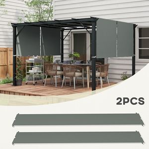 2 Pezzi Telo di Ricambio per Pergola Grigio Scuro Facile da Installare, Protezione UV, per Pergola 3x3m - Product Image 4