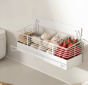Estante ajustable para almacenar jengibre, ajo y cebolla, organizador de encimera de cocina con divisores extraíbles - Product Image 1