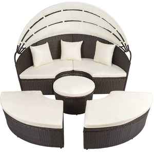 185 Modern Rattan Wicker Foldable Durable <b>Sun</b> <b>Loungers</b> Swimming Pool Outdoor <b>Cushions</b> 100% Polyester Sunbeds Wholesale - Product Image 6