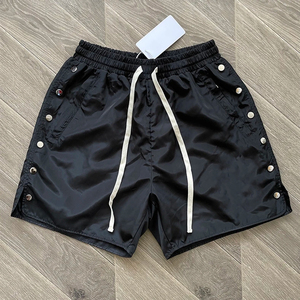 Pantalones Cortos Deportivos de Lona Ecológica Transpirable 100% Algodón Personalizados, Cintura Alta con Cordón Ajustable, Estilo Casual para Hombre - Product Image 1