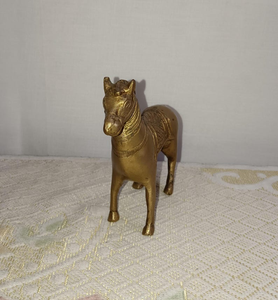 Figurine de cheval en laiton artisanale, statue décorative équestre, sculpture animale traditionnelle en métal, décoration de table pour la maison - Product Image 2