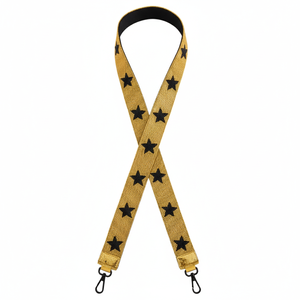 Correa de monedero con cuentas moradas estrellas doradas accesorio de algodón bordado hecho a mano bolsa elegante personalización estilo llamativo regalo - Product Image 2