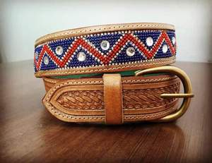 BS INTERNATIONAL NA234 Vintage Top Grade Quality Lightweight Waterproof <b>Belts</b> Solid Square Pattern Custom Steel Genuine Cow Hide - Product Image 4