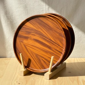 Assiette et bol ronds classiques en bois durables pour servir les aliments, vaisselle de camping réutilisable et écologique - Product Image 2