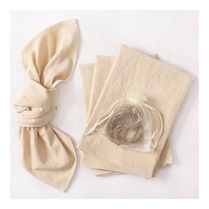 DTG Direct Usine Meilleur Prix 100% Coton Biologique Indien Exportateurs GOTS Certificat Beige Linge de Table Linge Vente Chaude Serviette - Product Image 1