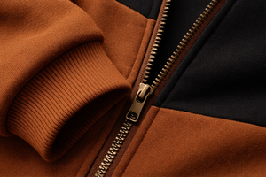 Survêtement à capuche contrasté marron et noir pour hommes, veste à fermeture éclair, coupe slim, pantalon de jogging, vêtements de sport décontractés, ensemble de fitness pour la salle de sport, de haute qualité - Product Image 6