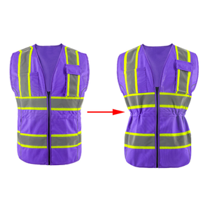 Chaleco de Seguridad Reflectante de Alta Calidad en Dos Tonos con Múltiples Bolsillos y Franjas de Alta Visibilidad para Uso Laboral - Product Image 5