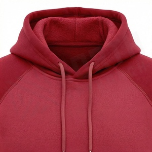 Survêtement à capuche rouge pour homme, couleur unie, manches longues, vêtements de sport décontractés avec poches latérales, fermeture à cordon, vêtements d'automne - Product Image 4