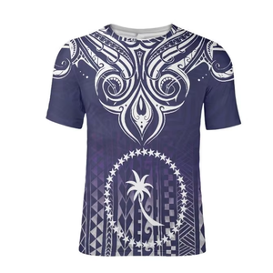 T-shirt personnalisé grande taille pour homme, imprimé drapeau Chuuk sur le devant, col rond, manches courtes, tricoté, décontracté, streetwear, respirant, séchage rapide - Product Image 6