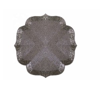 Tapis de table rond gris de 35 cm en verre perlé tissé à la main, très vendu, pour la salle à manger et la table basse, décoration intérieure, artisanat indien en verre