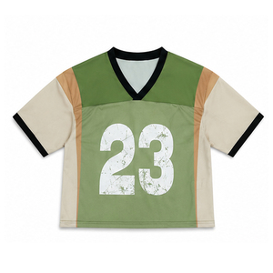 Maillot de football unisexe vert à col en V, manches courtes, numéro 23, impression sublimée, polyester à séchage rapide, vêtements pour adultes - Product Image 1