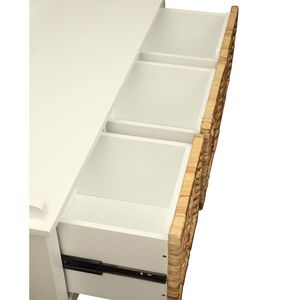 Banco Flavius con Almacenamiento, Cestas Tejidas de Ratán y Acabado Blanco - Product Image 4