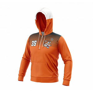 Sudadera con Capucha Deportiva para Hombre, Color Naranja, de Secado Rápido, con Rayas, para Baloncesto - Product Image 3