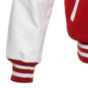 Chaqueta Varsity de Vinilo y Lana a la Moda, Suave y Cálida para Atuendos Casuales y Deportivos, Estilo Cortavientos de Cuero - Product Image 5