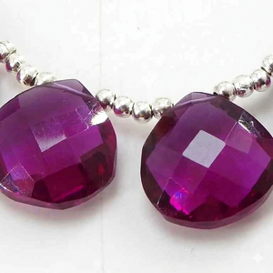 Pendientes de Cristal con Cuentas de Rodolita Rosa Microfacetadas en Forma de Corazón y Lágrima, Hechas a Mano, 12x12mm con Orificio de 0.5mm para Joyería - Product Image 1