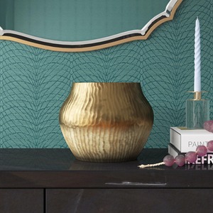 Jarrón de Latón para Mesa, Diseño Geométrico Hecho a Mano, para Decoración de Sala de Estar, Diseño de Interiores, Decoración del Hogar - Product Image 2