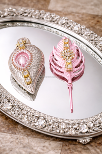 Silver Bohemian Sindoor <b>Box</b> with <b>pink</b> Stone and Tilak Stick in Diwali <b>Gift</b> Pack - Product Image 2