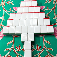 Mahjong personnalisé de style américain, fabriqué en usine, en acrylique à quatre couches, rouge vif, sur le thème de Noël, 32 mm, Noël