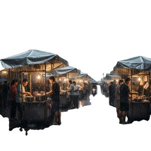 ผ้าใบกันน้ำสำหรับแผงลอยขายของกลางแจ้ง Reinforced Edge Hawker แบบเคลือบสองชั้น ผ้าใบตลาด Hawker ชนิด PVC แข็งแรงทนทาน แบบม้วน - Product Image 1