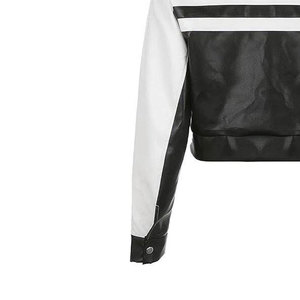 Top Women's Fashion <b>Gothic</b> Style Motorcycle <b>Jacket</b> Custom Stand Collar Design Short Length Winter Genuine Nappa Leather - Product Image 5