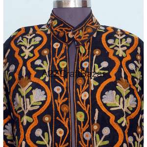 Veste matelassée en coton indien brodé pour femme, automne/hiver, écologique, respirante, manches longues, longueur normale, Cotrise - Product Image 3