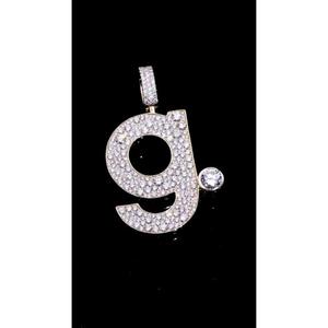 Custom Moissanite <b>Initial</b> Pendant 925 <b>Silver</b> 10K Gold Iced Letter <b>Necklace</b> Hip Hop Pendant Jewelry 5-6CT 2-inch for Certified - Product Image 1