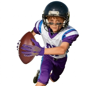 Gants de football américain personnalisés unisexes à doigts entiers avec grip adhésif, fermeture auto-agrippante, paume respirante en silicone antidérapante - Product Image 4