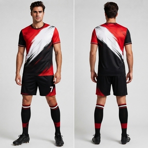 Custom Logo Soccer Jersey Set High Quality Quick Dry Sublimated Soccer Uniforms Kids Adults Top Stock Print New Team <b>Name</b> - Product Image 4