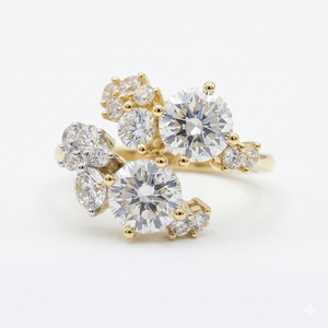 Precioso Anillo de Compromiso de Oro Sólido de 14K con Diamantes Creados en Laboratorio para Mujer, Joyería Nupcial Única, Regalo de Joyería Fina - Product Image 5