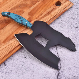 Couteau à viande artisanal personnalisé avec étui en cuir, lame en acier D2 (7,5 pouces), design ambidextre, manche en résine - Coupe multi-usages - Product Image 3