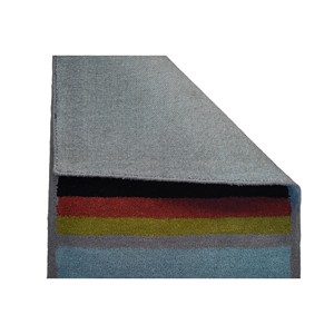 Tapis d'appoint contemporain en laine et acrylique tufté à la main, rayé multicolore, 2x3 pieds - Product Image 5