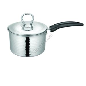 Casserole à sauce martelée de qualité supérieure Design élégant classique avec finition mate Acier inoxydable de haute qualité et couvercle en acier inoxydable - Product Image 1