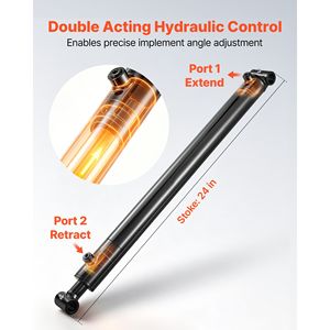 Vérin hydraulique à double effet, alésage 2 po x course 24 po, 3500 PSI, robuste, avec tube transversal soudé - Product Image 4