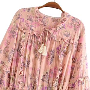 Vestido Mini con Estampado Floral para Mujer, Atuendo Casual para Vacaciones - Product Image 1