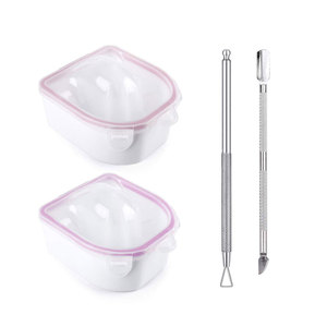 Double End Cuticle Pusher Stainless Steel Nail Grooming <b>Tool</b> For Manicure And <b>Pedicure</b> Services - Product Image 1