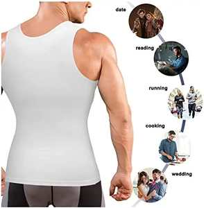 Men's <b>White</b> O-Neck Compression <b>Tank</b> <b>Top</b> Breathable Knitted Solid Color Casual Sleeveless Shirt O-Neck Men's <b>Tank</b> <b>Top</b> - Product Image 4