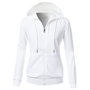 Sudaderas con Capucha de Forro Polar para Mujer, Corte Ajustado, Manga Larga, con Cremallera, Logotipo Personalizado, Secado Rápido, Transpirables, 100% Algodón, para Invierno - Product Image 1